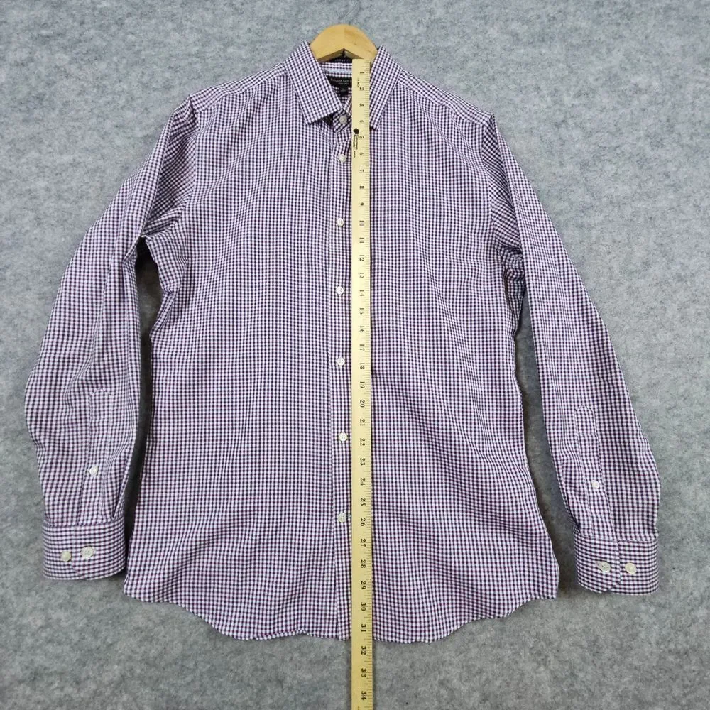 Banana Republic Men's‎ Mini-Check Shirt Size L Grant Fit Non-Iron 100% Cotton